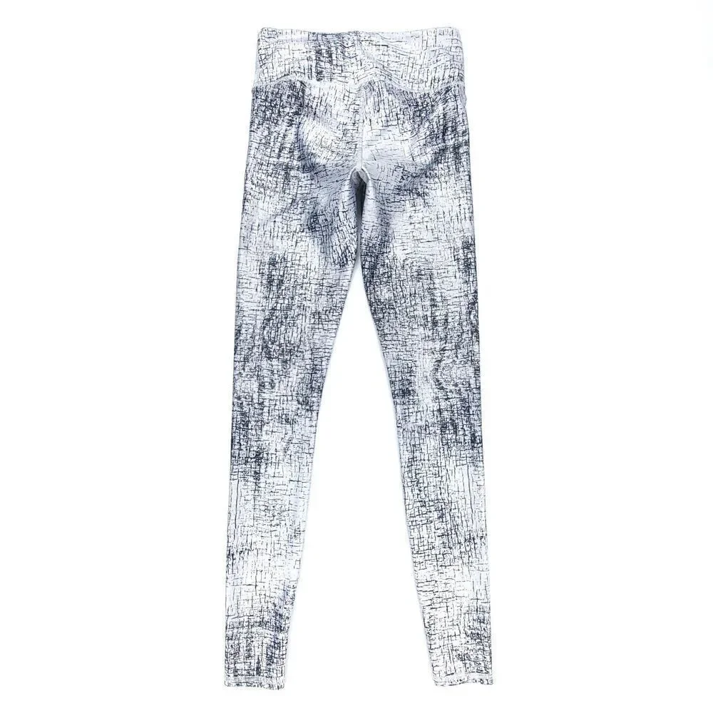 ALO YOGA Tech Lift Airbrush Leggings High Rise Full Length Shaping Crackle XS